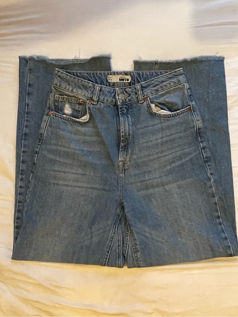 Topshop Light Blue Straight Leg Jeans